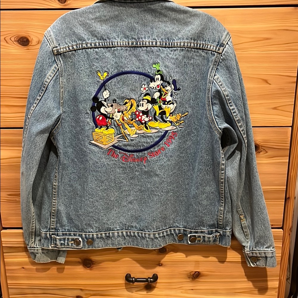 Disney Blue Jean Jacket with Mickey Mouse Embroidery